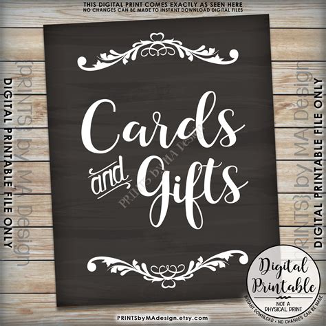 Printable Gifts And Cards Sign